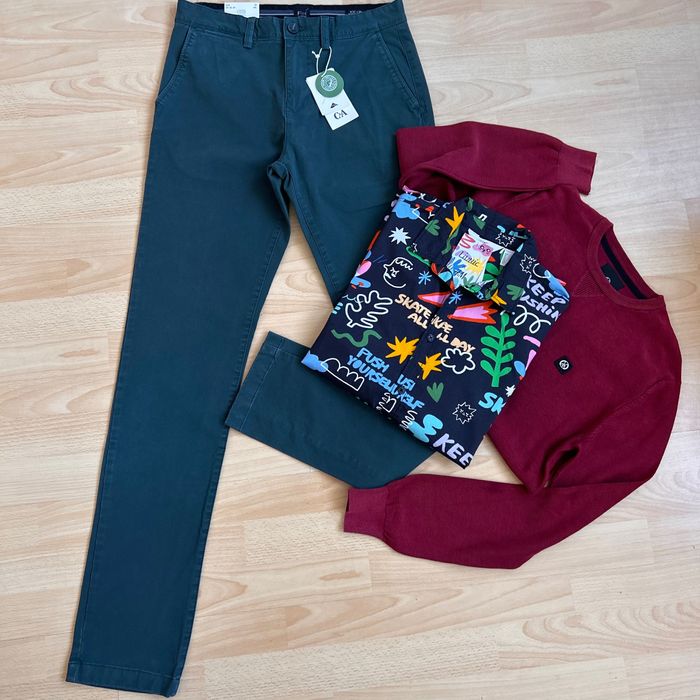 Сет от  нов панталон 32 номер  & блуза в цвят Бордо