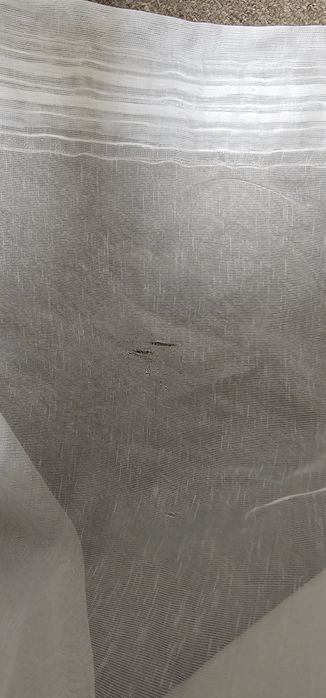 Тюль белый с серыми полосами