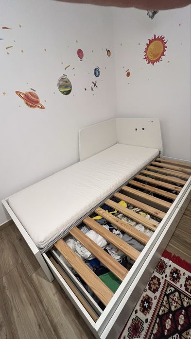 Pat copil Flekke 200x80 cu 1 saltea