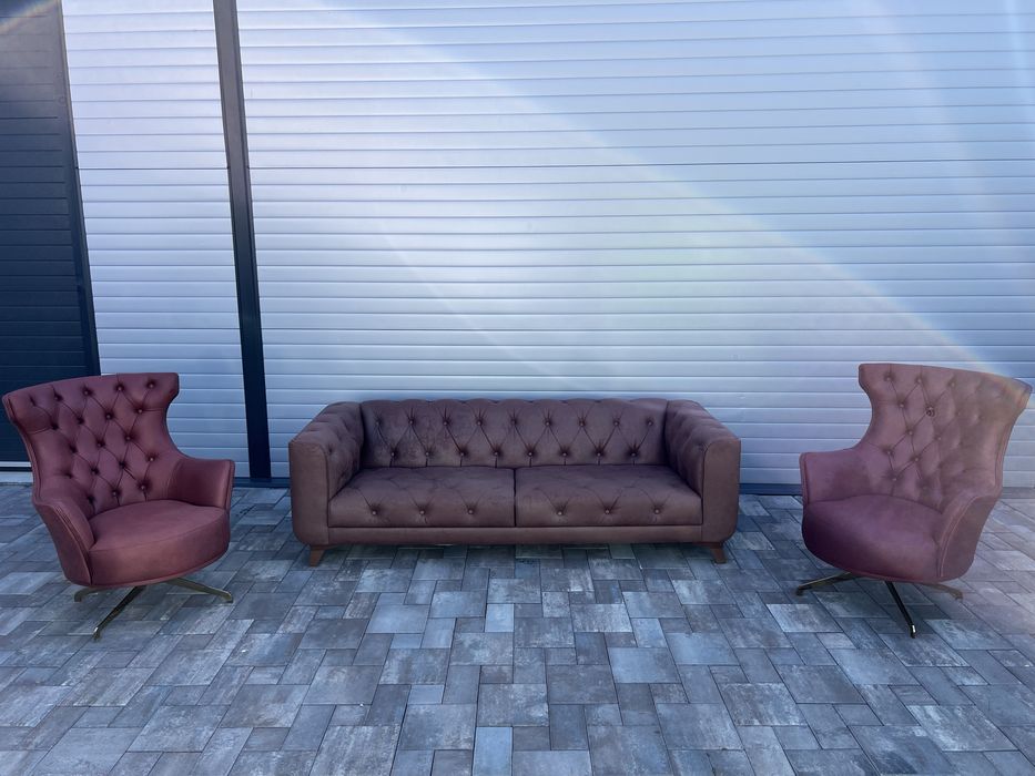 Canapea Living ~ Sufragerie + 2 x Fotolii Tip Chesterfield