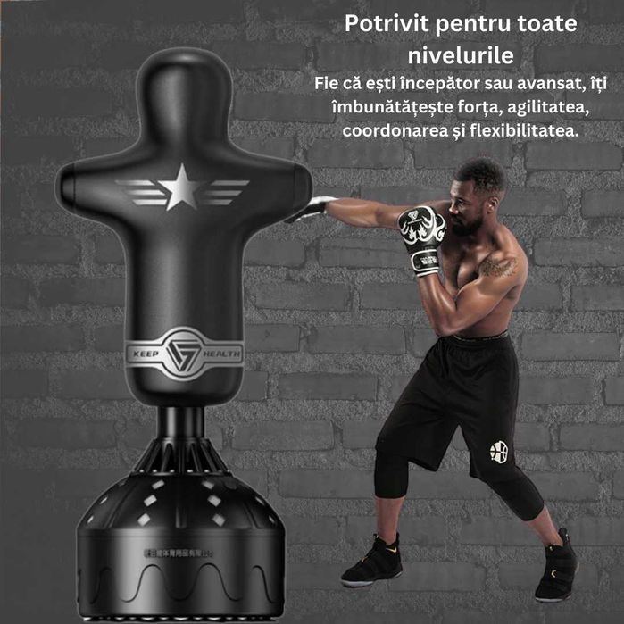 Sac de box vertical, manechin box, umplere nisip, inaltime 170-175cm