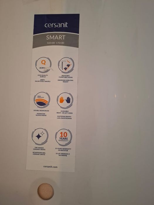 Vand Cada acril Cersanit smart 170×80 cm