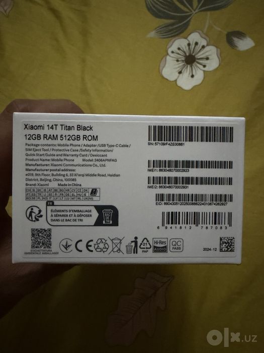 Xiaomi 14 T telfon yengi 25 kun ishlgan 12GB RAM 512 GB ROM