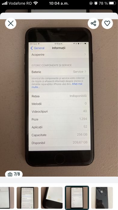 iphone 8 plus 256gb 450lei