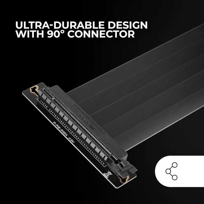 Нов Mars Gaming MCA-PCIE40 Riser Cable PCIe 4.0 x16 300мм 90 Градуса