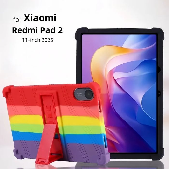 Xiaomi Redmi Pad 2 11" 2025 / Удароустойчив силиконов кейс със стойка