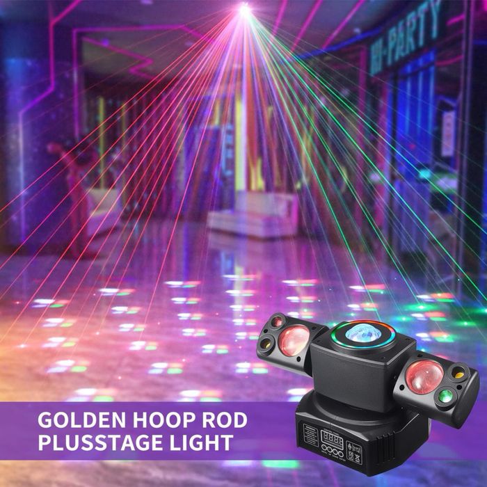 Lampa de discotecă rotativa  DJ DMX512 RGB controlată de muzică LED