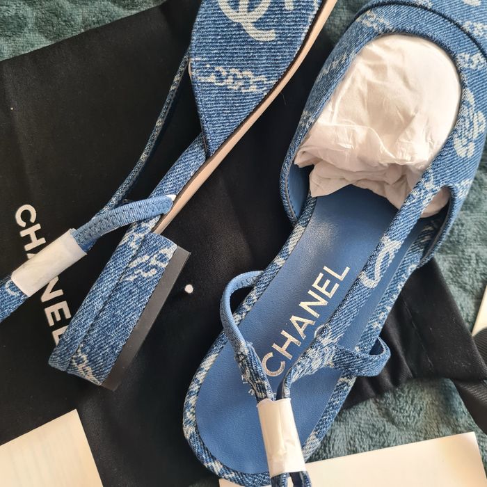 Chanel flats - denim, piele naturala/size 38/premium
