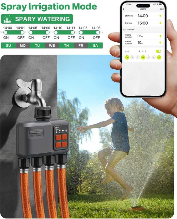 Johgee WiFi поливен таймер с 4 изхода и RF 300 м