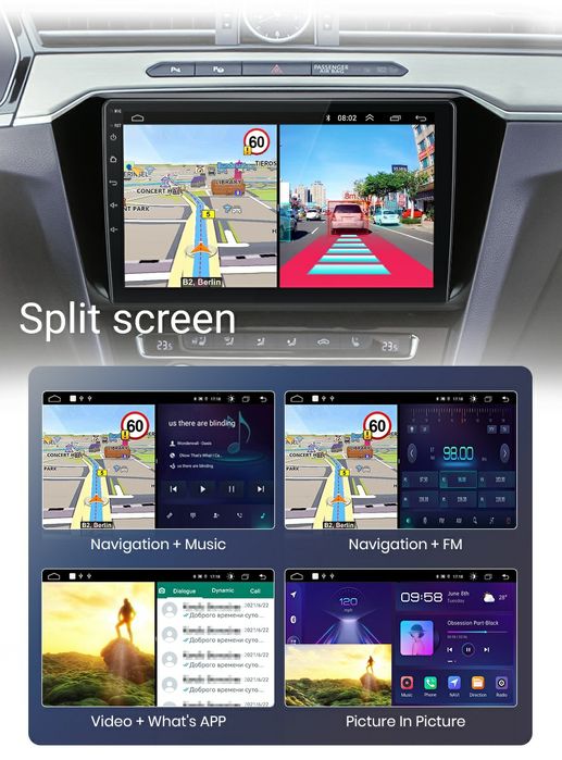 Navigatie Android dedicata pentru VW Passat B8 (2015-2020).