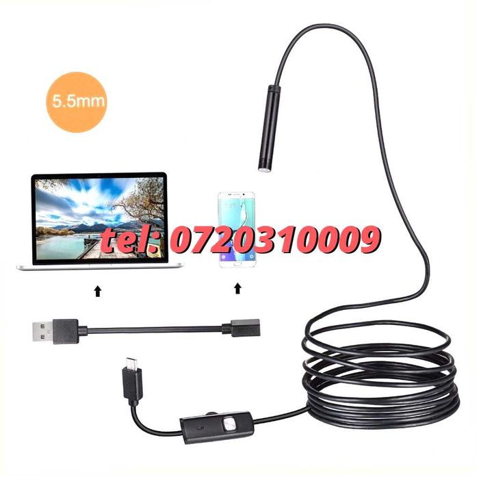 Modul Camera Foto Endoscop 2M Otg Water Resistant 5 5Mm Pentru Inspectie Video In Zone Greu Accesibile Cu Rezistenta La Apa Conform Specificatiilor