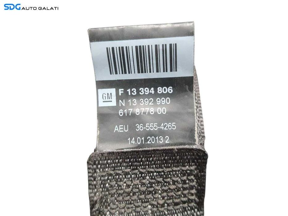 Centura Siguranta Stanga Fata Sofer Opel Astra J 2009 - 2016 Cod 617877800 13394806 13392990 617023600 [N3731]