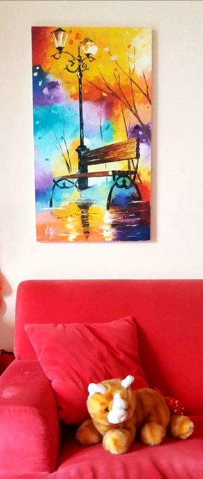 Оригинална маслена картина с размер 70х40см Waiting on a Friend
