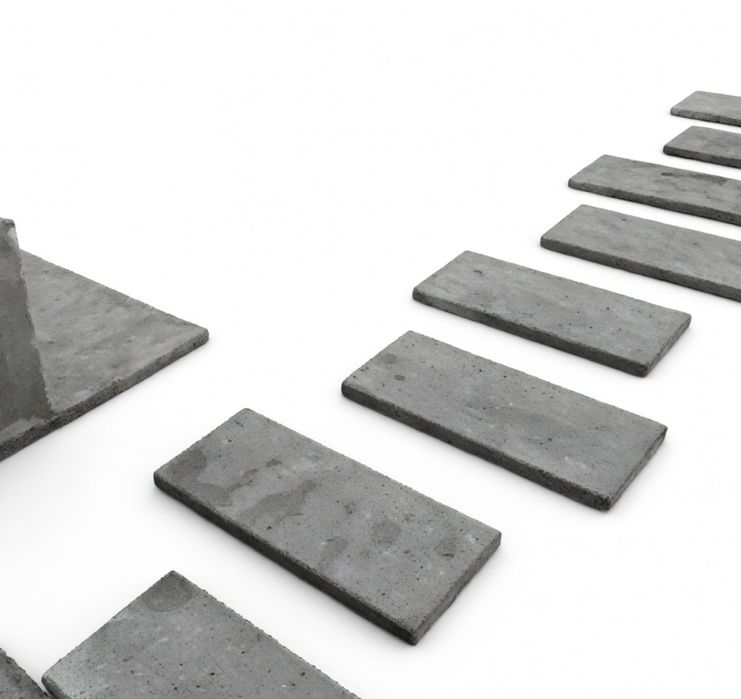 Trepte, scari, placi si dale din beton armat cu design BRUTALIST, tuburi, camine si placi din beton pentru canalizare