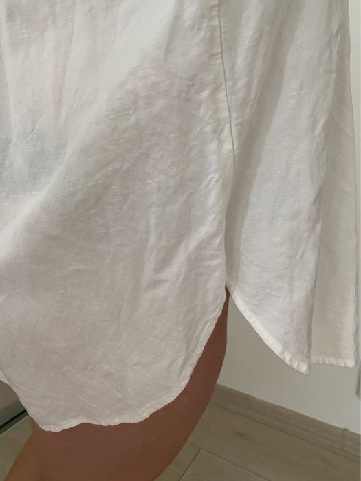 Рубашка лен молочная H&M