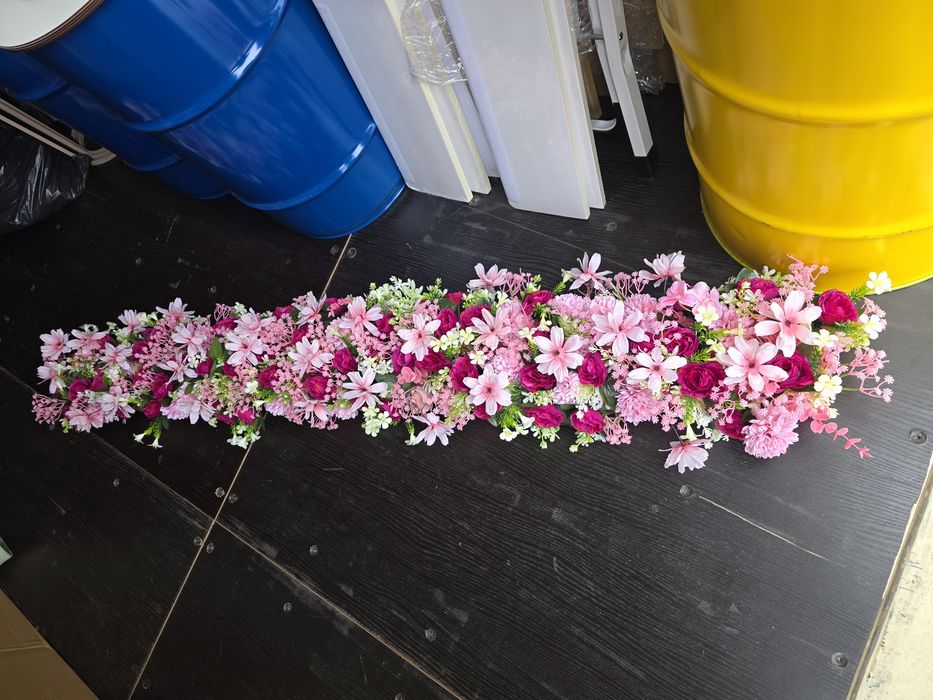 Розов гирлянд от цветя 150 см