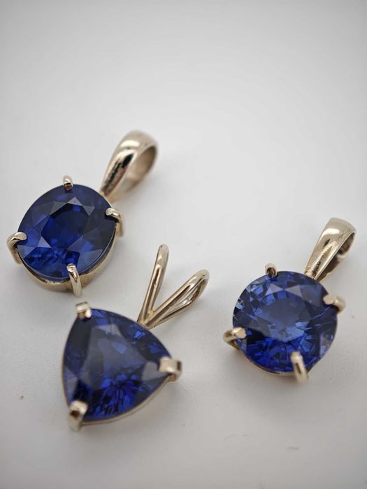 pandativ 14k cu safir  lab grow 3,5ct