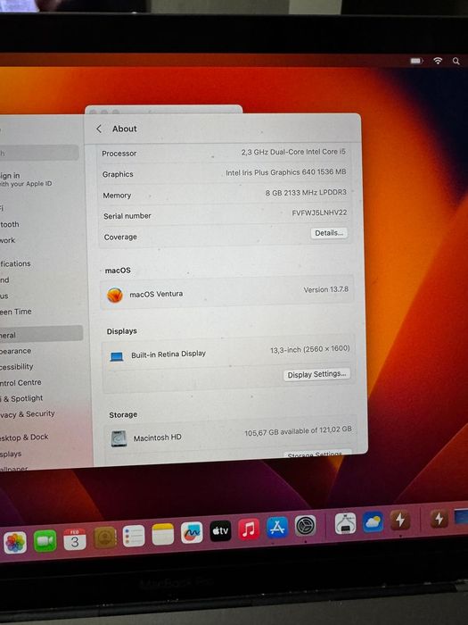 MacBook Pro (13-inch, 2017, 2x TB3)