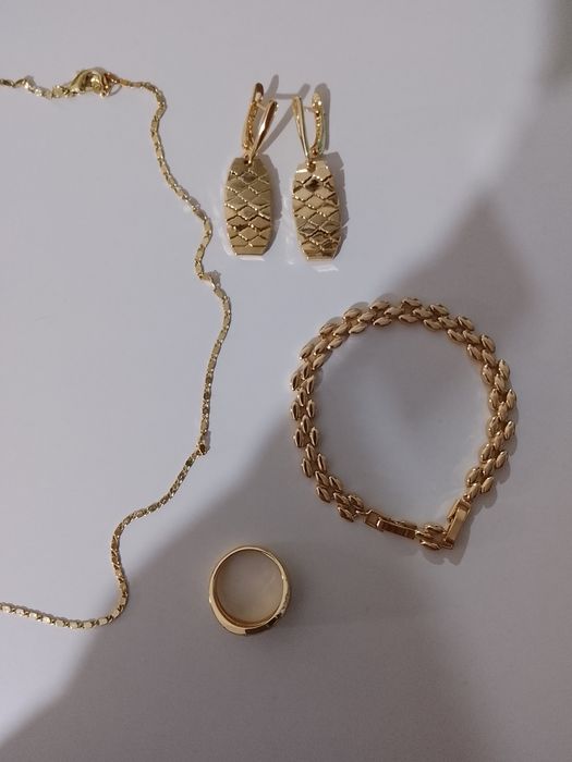 Цепочка,браслет,серьги