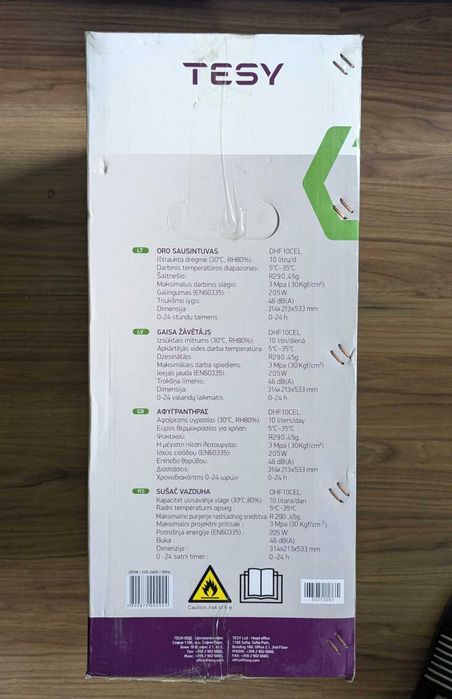 Dezumidificator electric NOU SIGILAT Tesy DHF10CEL
