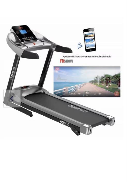 Bandă de alergare electrică BodyFit A2000 – Ca nouă, cu Bluetooth și USB