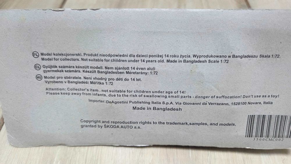 Machetă de autobuz Karosa ŠM 11, scara 1:72