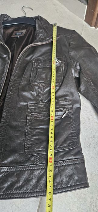 Яке,естествена кожа,тъмно кафяво