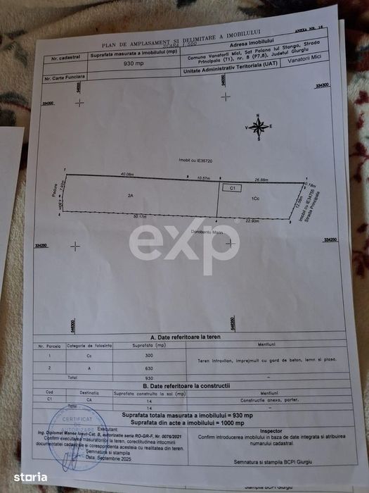 Lot de casa 930 mp in centru utilitati Poiana lui Stanga Giurgiu