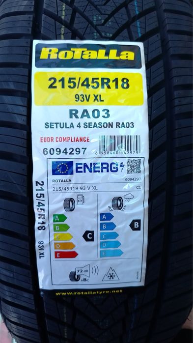 Нови всесезонни ROTALLA RA03 215/45R18 93V XL БОРД 2154518