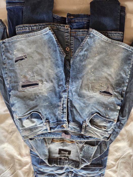 Lot 5 piese blugi damă M-L / 38-42: 2 Geci denim, Blugi, Fustă, Pantaloni scurți