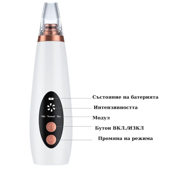 Устройство за грижа за лицето,Черни точки, Акне,6 сменяеми глави