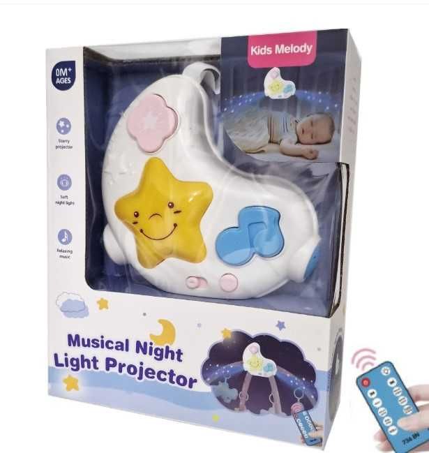 Lampa de veghe Semiluna Muzicala, cu proiector Lumini si telecomanda