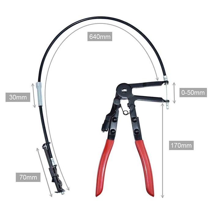 Прави клещи за водни съединения 640 мм, с гъвкаво жило.