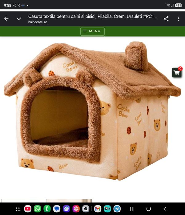 Căsuța pentru câini si pisici pliabila