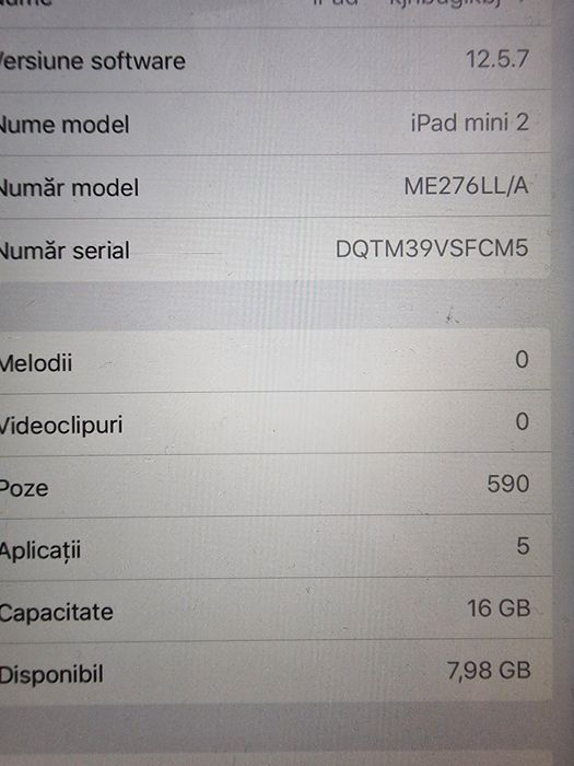 Ipad mini 2 perfect funcțional 16gb ecran fisurat