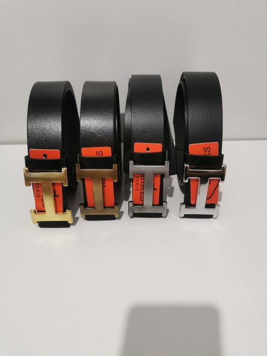 Curele Hermes-piele naturală, logo metalic, model unisex