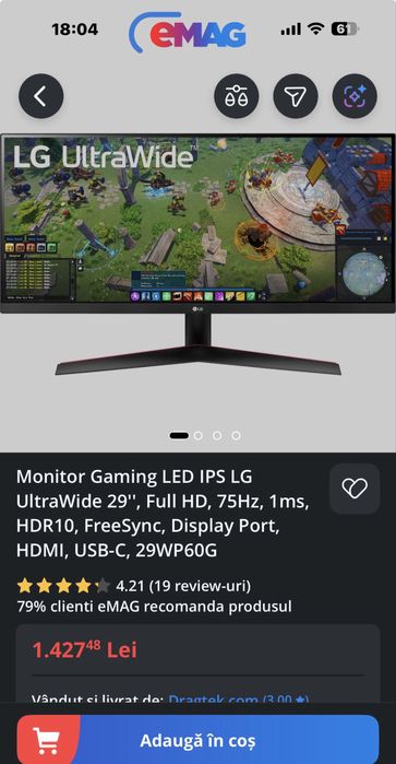 Monitor LG ultra wide 29’’