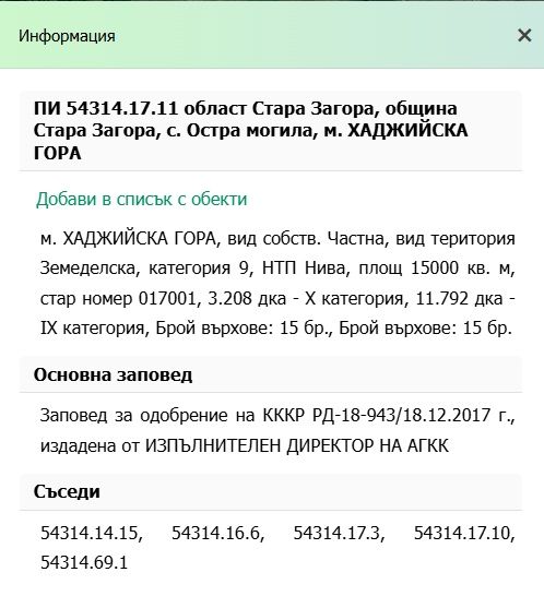 Земеделска земя с.Остра могила, община Стара Загора