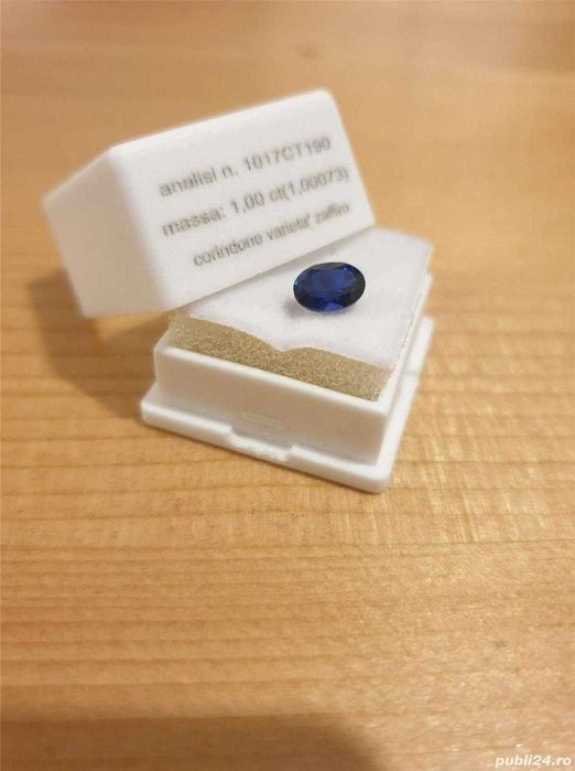 Vand URGENT SAFIR de 1.00 ct cu CERTIFICAT Gemologic, NOU!