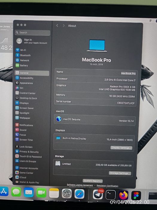 MacBook Pro 2019 Intel Core i7