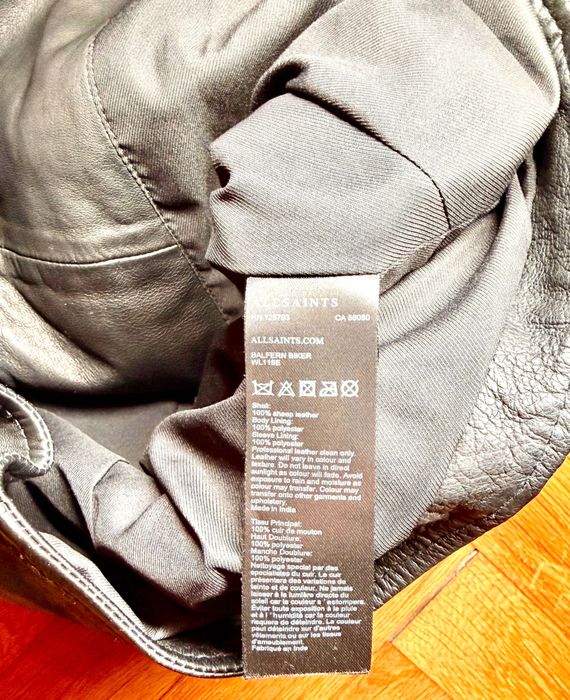 AllSaints Balfern Дамско Кожено яке Агнешка Кожа Черно Small UK 8