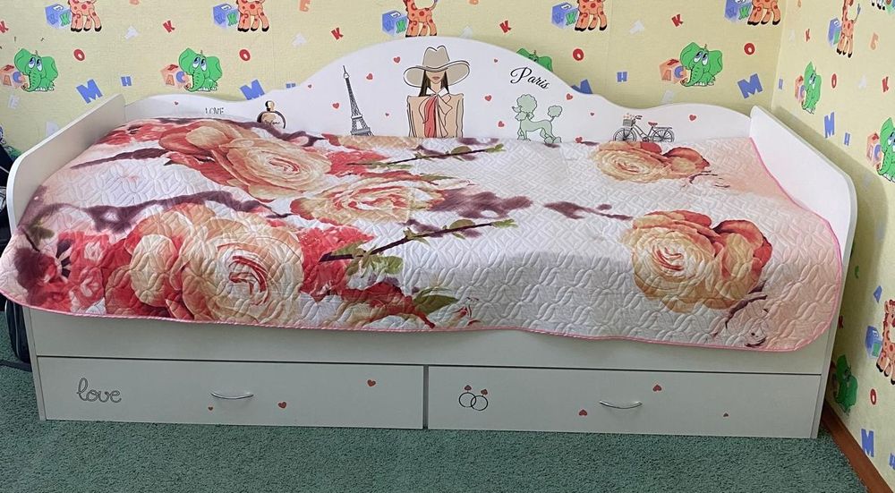Детский кровать со шкафом