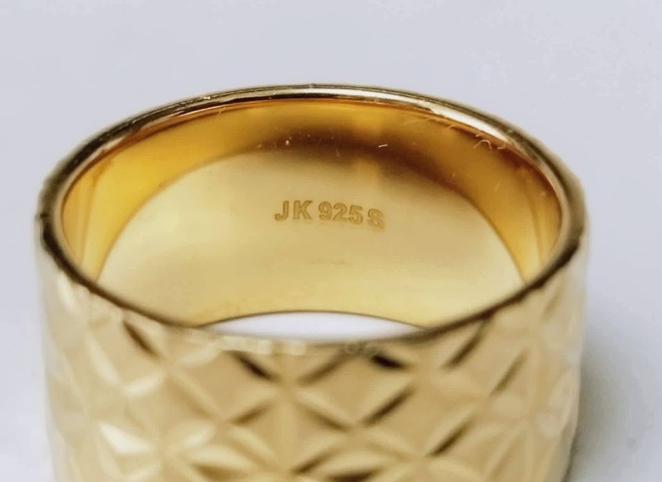 Vechi inel, model Big Reflection, din argint de 925, placat cu aur de 18K, Jane Konig JK