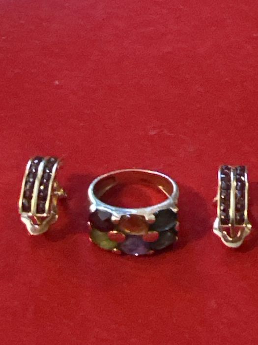 Vand set inel +cercei aur+ lantisor cu pandantiv