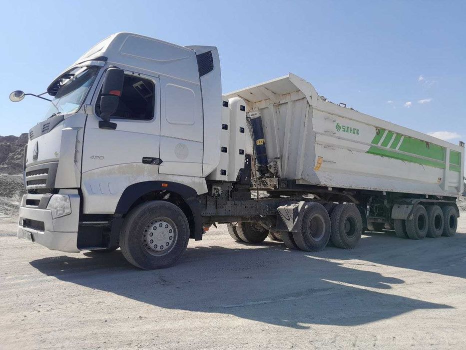 Тягач Howo A7 ва полуприцеп самосвал Sunhunk 40 куб сотилади!!!