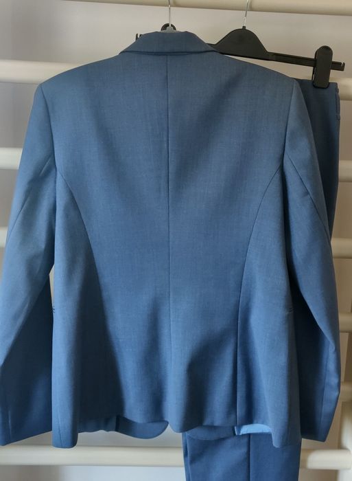 Costum office Dika cu pantaloni albastru deschis