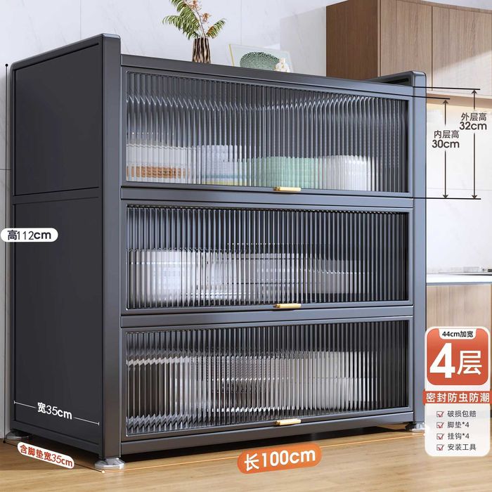 ошхона шкафлари шаффоф эшиклар билан / ошхона жавонлари эшиклари билан