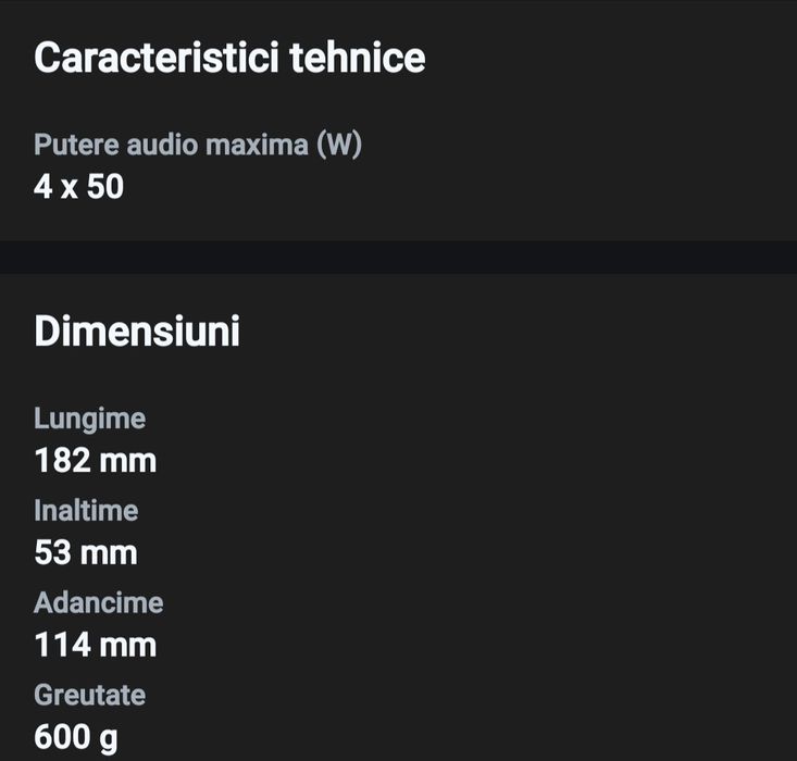 Vând MP3 player auto JVC KD-241,4×50W,USB