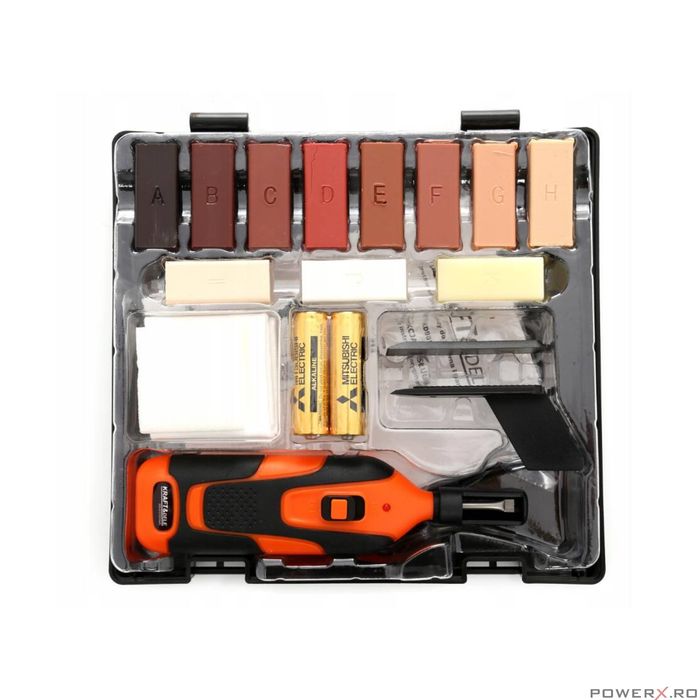 Dispozitiv, kit reparare lemn, 18 elemente, Kraft