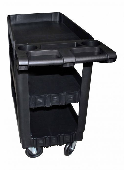 Carucior mobil pentru scule, plastic rezistent, 3 rafturi, 250 kg, cu